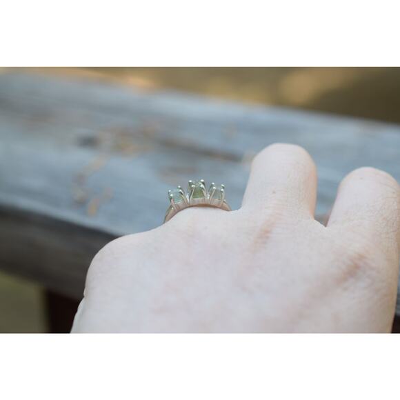 Natural Sapphire Ring, raw sapphire ring, unique sapphire ring, raw gem ring - Picture 3 of 5